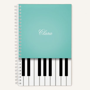 Cuaderno Música de piano aqua Teclado Personalizado