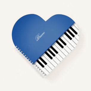 Cuaderno Música de piano de cola azul real Teclado personal