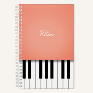 Cuaderno Música de piano de melocotón personalizada para te