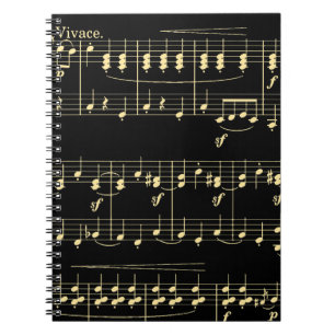 Cuaderno Música dorada en negro
