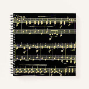 Cuaderno Música dorada en negro
