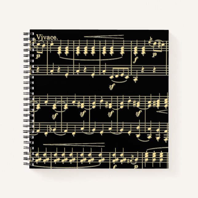 Cuaderno Música dorada en negro (Anverso)