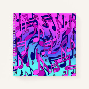 Cuaderno Música Hermosa Notas Musicales Animadas y Artístic