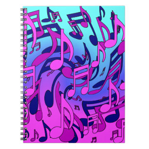 Cuaderno Música Hermosa Notas Musicales Animadas y Artístic
