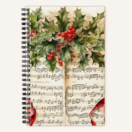 Cuaderno Música navidad 5,5" x 8,5" Espiral para portátiles