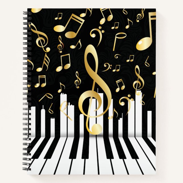 Cuaderno Música Nota Claves de piano de lujo Royal (Anverso)