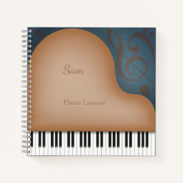 Cuaderno Música personalizada de Gran Piano Marrón