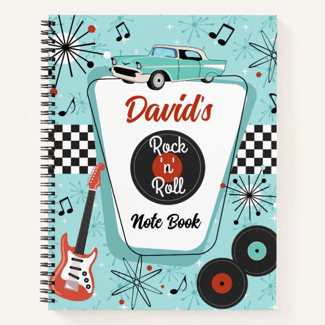 Cuaderno Música Retro Rock 'n' Roll de los 50 (Anverso)