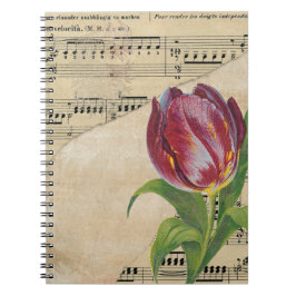 Cuaderno Música victoriana vintage Romance Tulips