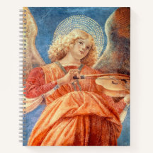 Musical angel playing the violin fresco