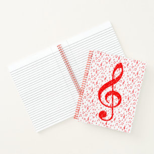 Cuaderno musical rojo y blanco