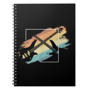 Cuaderno Músico de guitarra retro de música acústica Bass