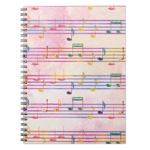 Cuaderno Músico de notas multicolor 