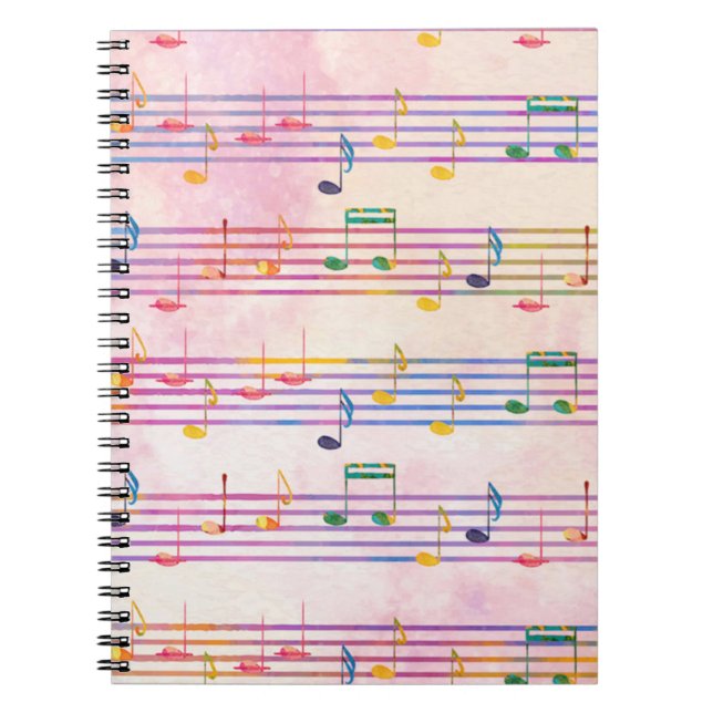 Cuaderno Músico de notas multicolores (Frente)