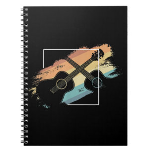 Cuaderno Músico de Silhouette de guitarra acústica vintage