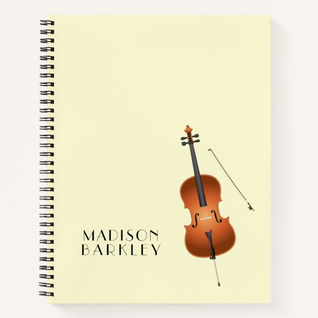 Cuaderno Músico de violonchelo Profesor de música Orquesta  (Anverso)