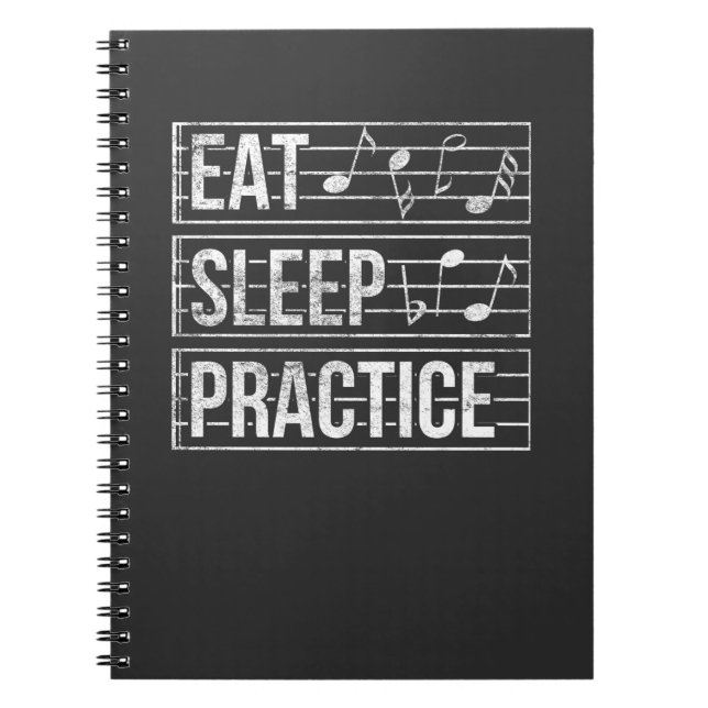 Cuaderno Músico Karaoke Eat Sleep Practice Music Amante (Frente)
