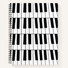 Cuaderno Músico pianista de Black and White Piano Keys