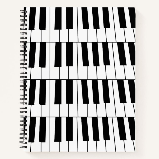 Cuaderno Músico pianista de Black and White Piano Keys (Anverso)