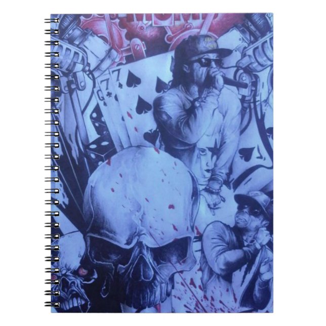 Cuaderno Músicos pop Blue Purple Art Print (Frente)