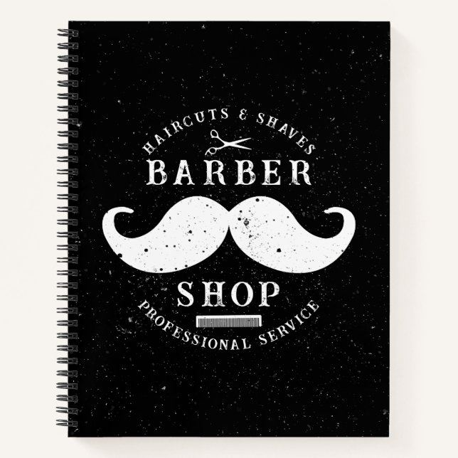 Cuaderno Mustache Barber Shop Moderno Hairstylist Barbersho (Anverso)