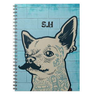Cuaderno Mustache Chihuahua Graffiti Monograma