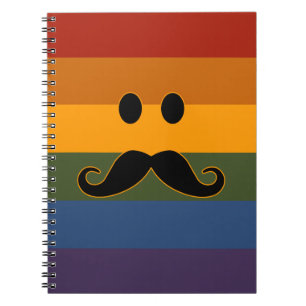Cuaderno Mustache Pride personalizado portátil