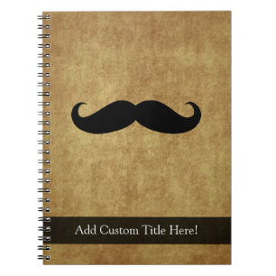 Cuaderno Mustache vintage con Personalizado Textos