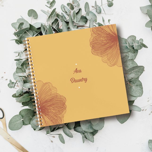 Cuaderno Mustard Wash Personalizado Floral (Subido por el creador)