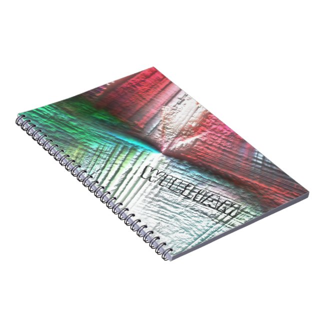 Cuaderno Muy agitado, virtual en melocotón y agua y verde (Lado Derecho)