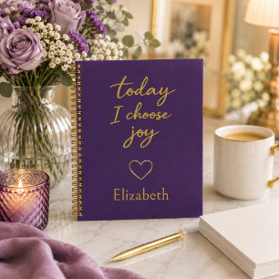 Cuaderno Muy Morado y Dorado Hoy Elijo Alegría
