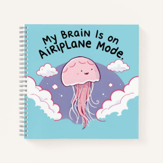 Cuaderno My Brain Airplane Mode Funny Jellyfish Brain Fog