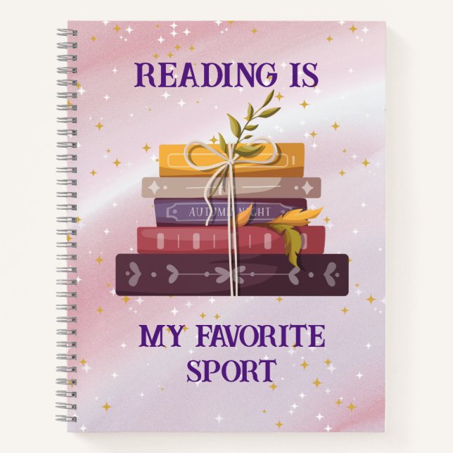 Cuaderno My favorite sport is reading (Anverso)