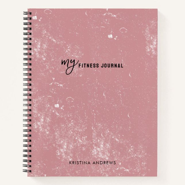 Cuaderno My Fitness Journal Custom Name Blush Pink (Anverso)