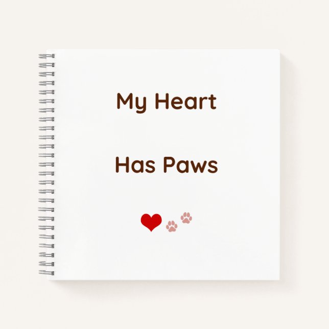 Cuaderno My Heart Has Paws Pet Lover Notebook (Anverso)