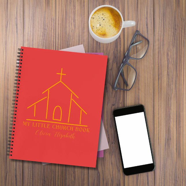 Cuaderno My little church book Coral Red personalized  (Subido por el creador)