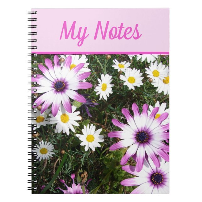 Cuaderno My Notes Book Daisy Beautiful Pink flor floral (Frente)