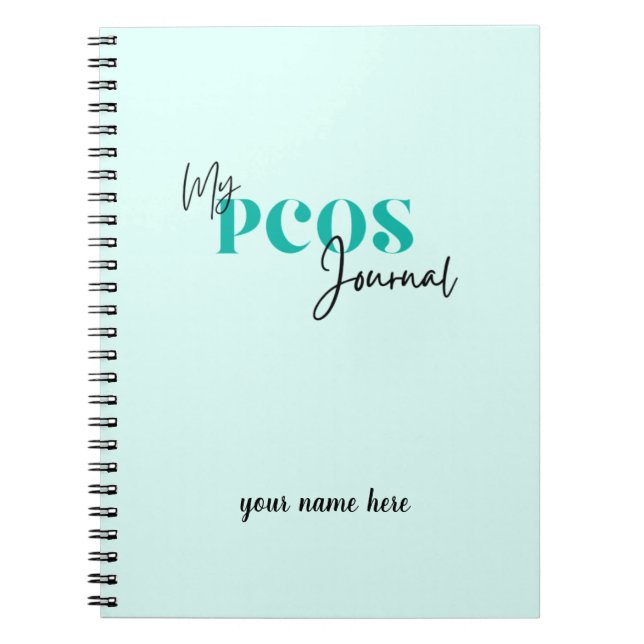 Cuaderno My PCOS Journal Teal Polycystic Ovarian Syndrome (Frente)