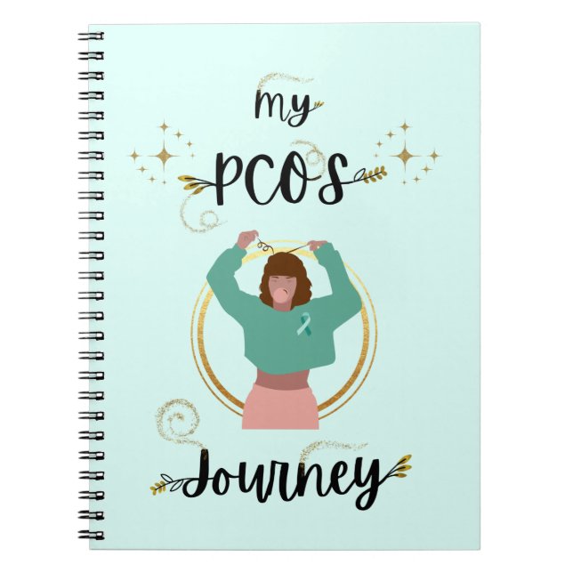 Cuaderno My PCOS Journey Polycystic Ovarian Syndrome Teal  (Frente)