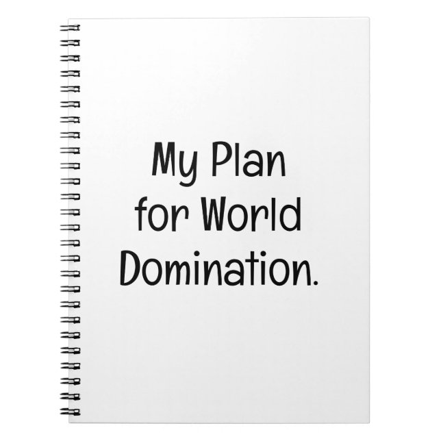 Cuaderno My Plan for World Domination (Frente)
