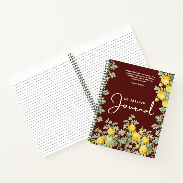 Cuaderno My Sabbath Journal | Floral Scripture Design (Interior)