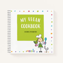 Cuaderno MY VEGAN COOKBOOK Blank Recipe Notebook