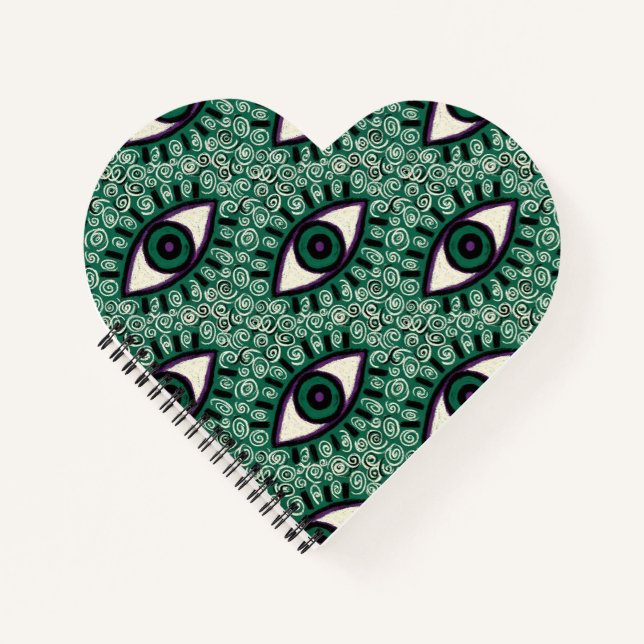 Cuaderno "Mystic Emerald Eyes" - Psychedelic Swirl Seamless (Anverso)