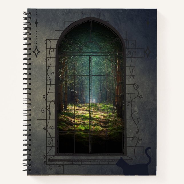Cuaderno Mystic Forest Portal con Cat - Ventana de fantasía (Anverso)