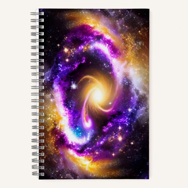 Cuaderno Mystic Gold Purple Twisted Universe Fun Landscape (Anverso)