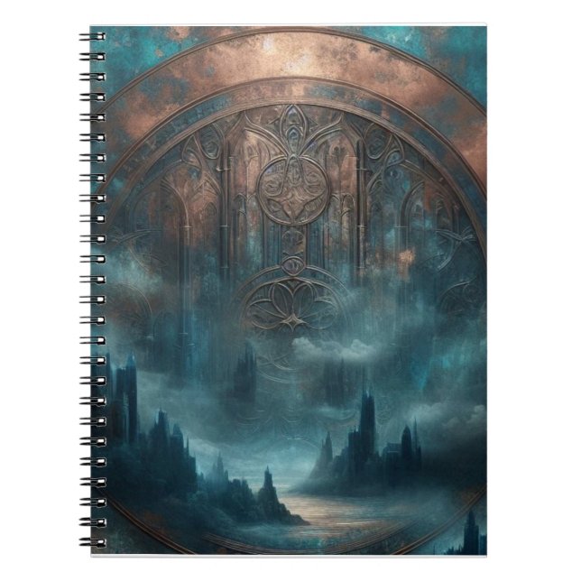Cuaderno Mystic Gothic Steampunk Art - Blue Copper Patina  (Frente)