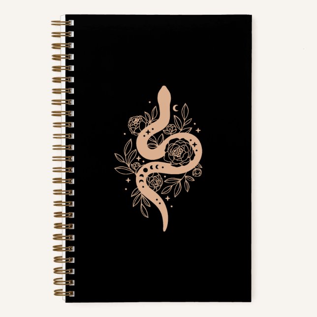 Cuaderno Mystic Serpent Journal | Negro y Rosa | Nota enlaz (Anverso)