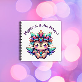 Cuaderno Mystical Boho Magic Purple Text sobre el blanco |
