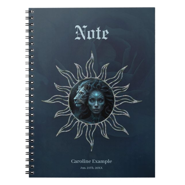 Cuaderno Mystical connection, mystical woman and the lion (Frente)