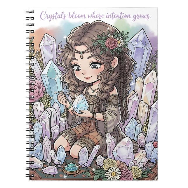 Cuaderno Mystical Flower Child with Quartz (Frente)